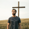 Jesus Cross Shirt – Vertical Christian T-Shirt for Mens, Minimalist Faith Tee, Cute Jesus Shirt, Church Outfit, Christian Gift for Him