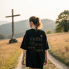Faith Can Move Mountains Shirt – Oversized Christian T-Shirt for Women, Matthew 17:20 Bible Verse Tee, Streetwear Style Faith Shirt, Inspirational Gift