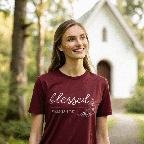 Blessed Shirt – Jeremiah 17:7 Bible Verse Tee for Women, Floral Christian Shirt, Scripture T-Shirt, Faith-Based Gift, Encouragement Shirt