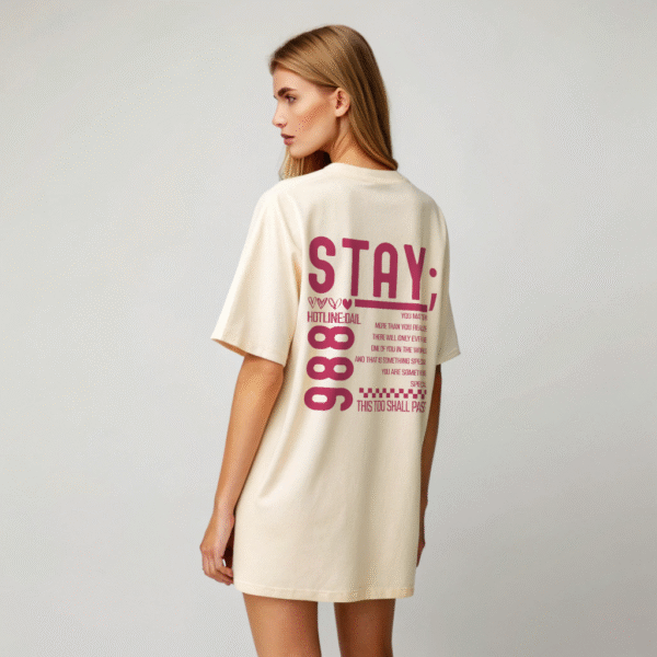 Stay; Mental Health Awareness Shirt, 988 Suicide Prevention Tee, You Matter Shirt, Comfort Colors Self-Care Shirt, Faith-Based Encouragement Gift - Image 3
